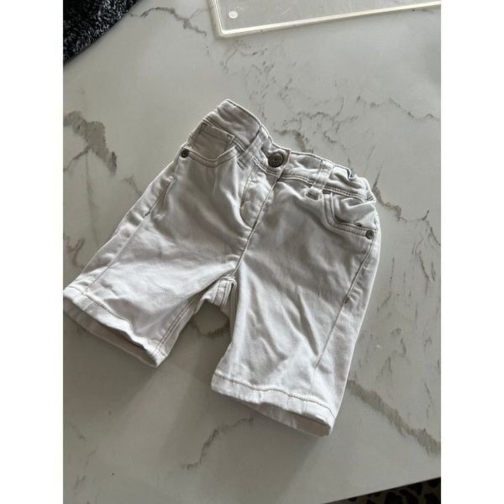 Mini Boden White Denim Shorts‎ adjustable girl 2T